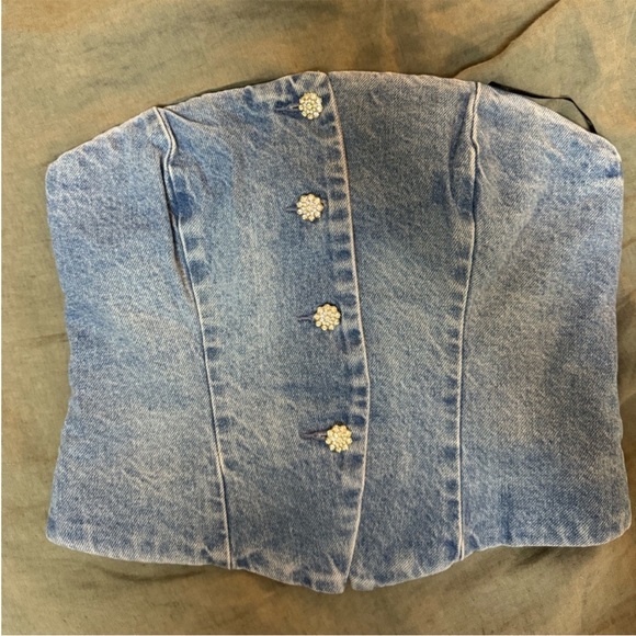 H&M rhinestone button up corset top - Picture 4 of 5